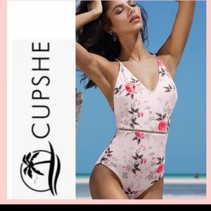 1pc PINK FLORAL BATHING SUIT
